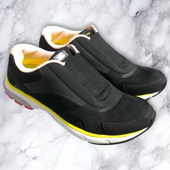 Vionic Shoes - Women’s Vionic Samana Black and Yellow Slip-On Sneakers Shoes
